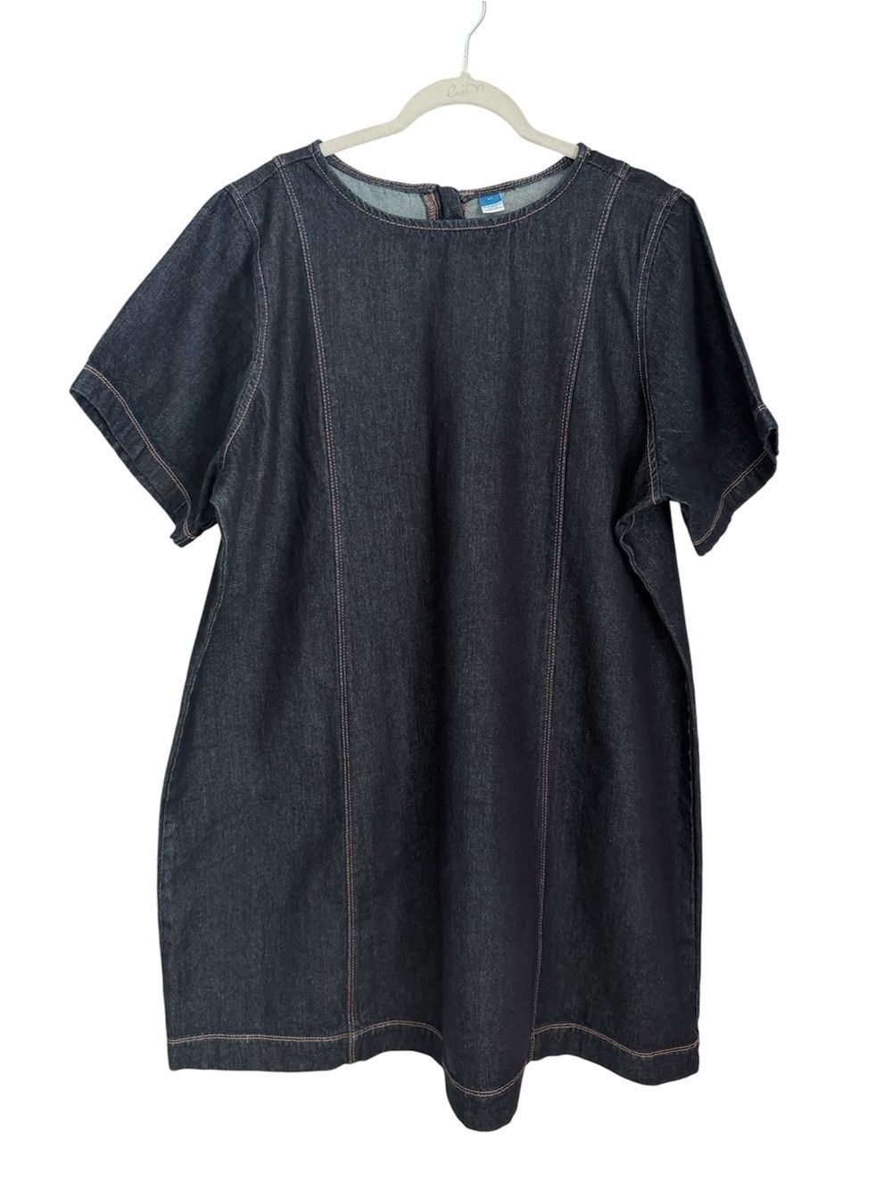 Old Navy Denim Mini Dress Womens 2X Dark Rinse 100% Cotton Short Sleeve